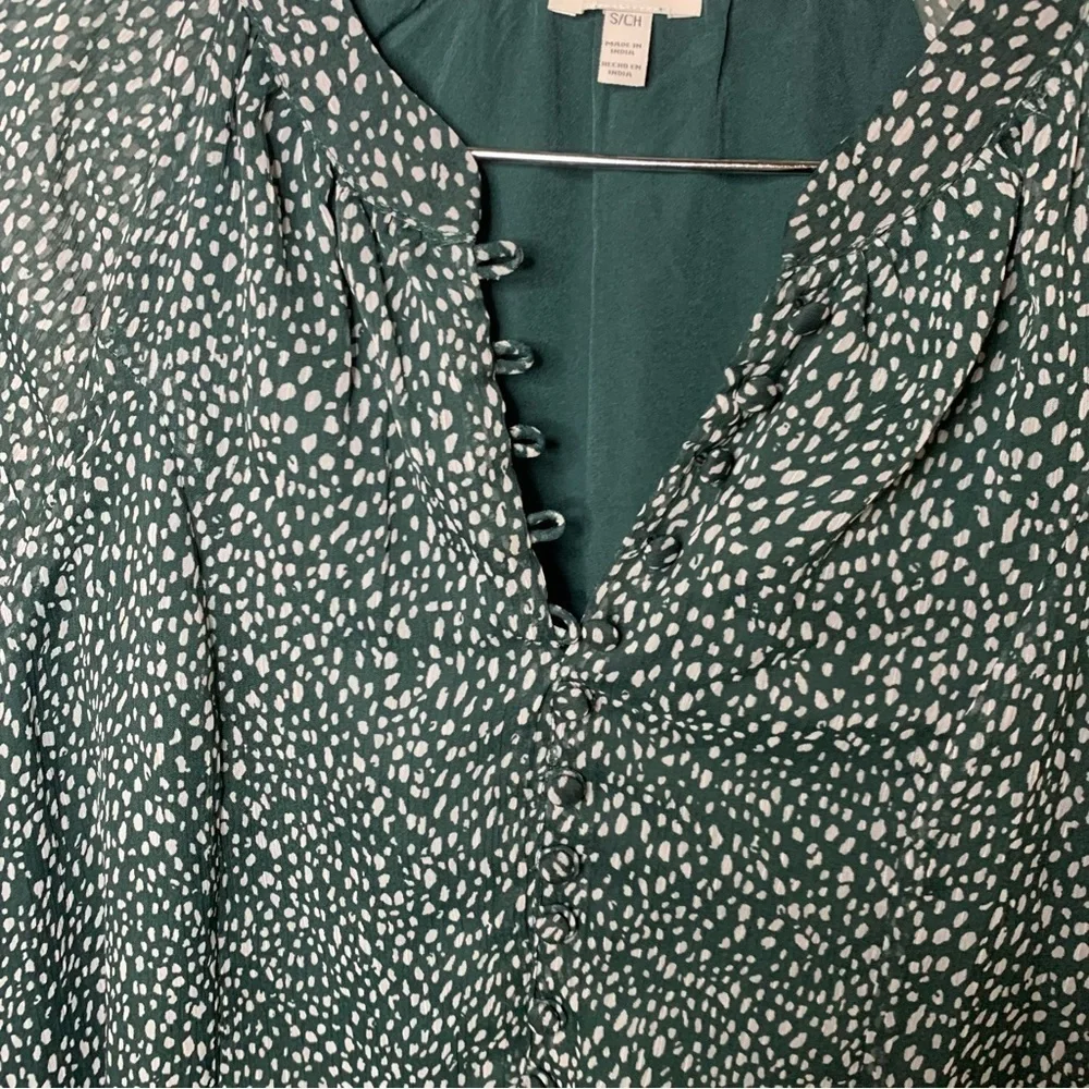 Joie Balloon Sleeve Dress in Green Arctic Animal Print​ - Picture 6 of 8